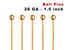 14K Gold Filled Ball Head Pin, 1.5 Inch 26 GA, (GF-B26-1.5)